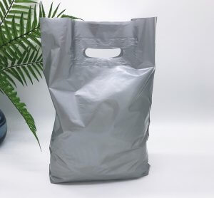 Patch handle bag 300*400 mm, without printing, LDPE A6, SILVER -Chernigov Package - Фото 30х40_серебро1